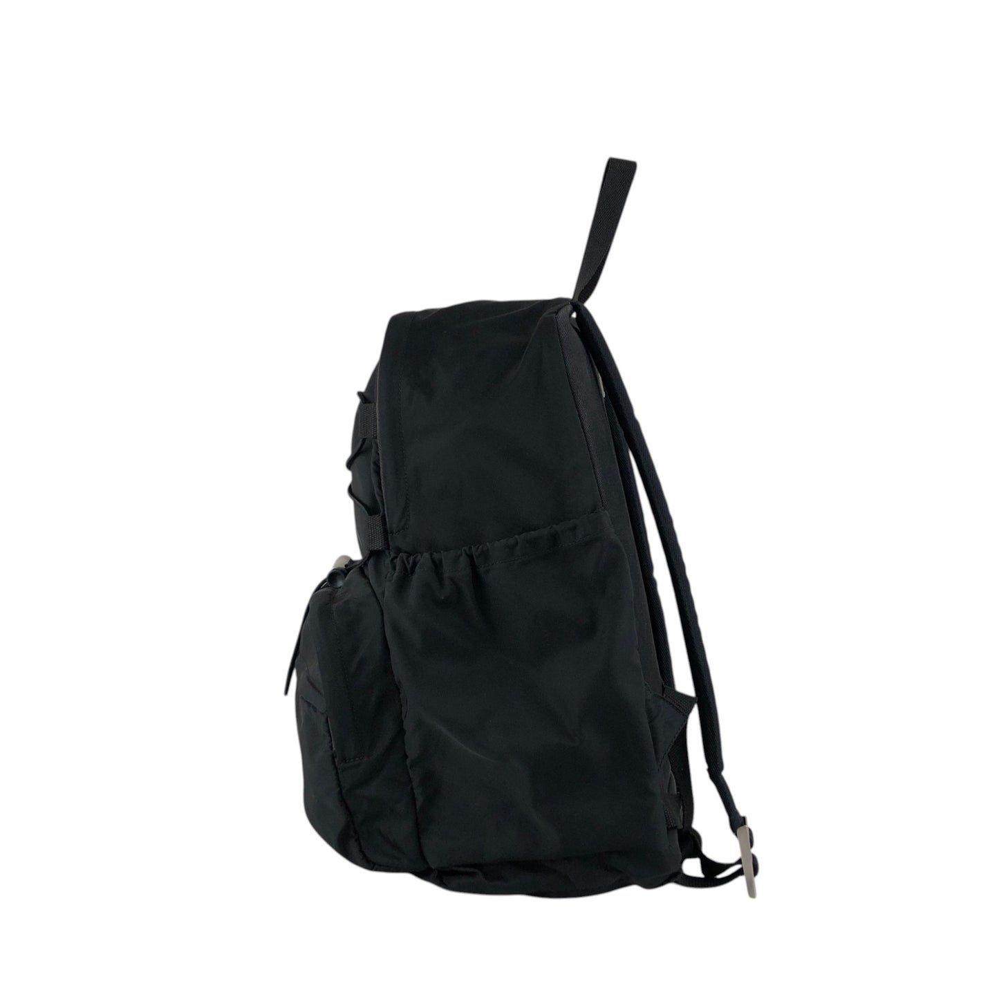 PRADA Tessuto Triangle Logo Double Pocket Backpack Black Vintage bpk4w7