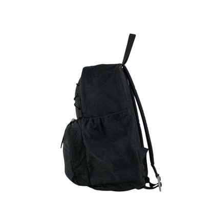 PRADA Tessuto Triangle Logo Double Pocket Backpack Black Vintage bpk4w7