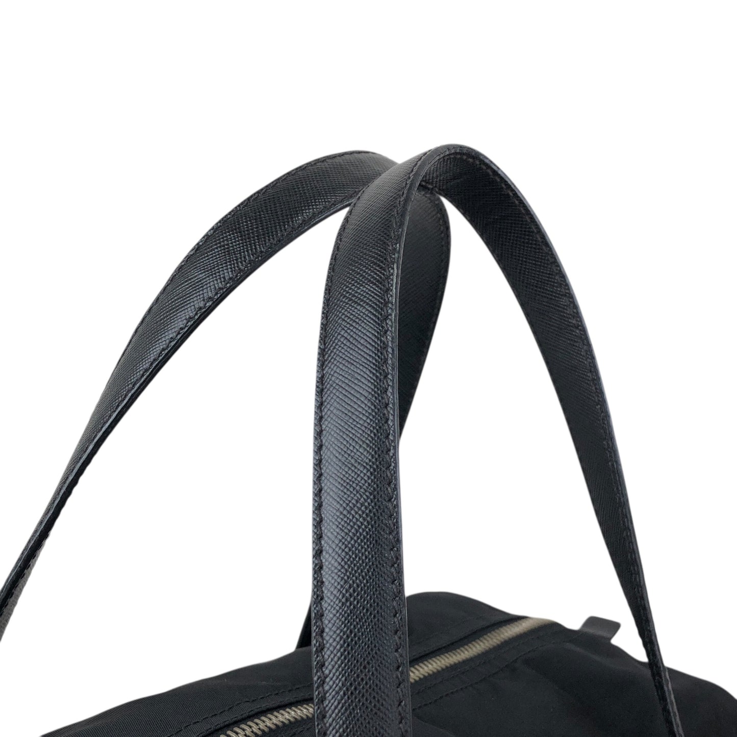 PRADA Tessuto Triangle Logo Handbag Black Vintage 4j6bkz