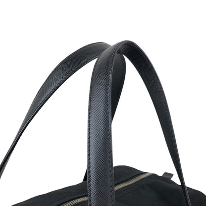 PRADA Tessuto Triangle Logo Handbag Black Vintage 4j6bkz