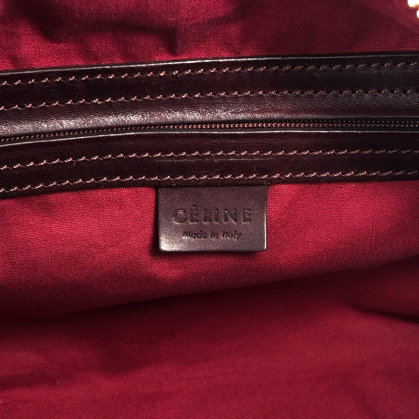 CELINE Blason Small Boston bag Handbag Gray Bordeaux Vintage iksjrc