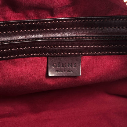 CELINE Blason Small Boston bag Handbag Gray Bordeaux Vintage iksjrc