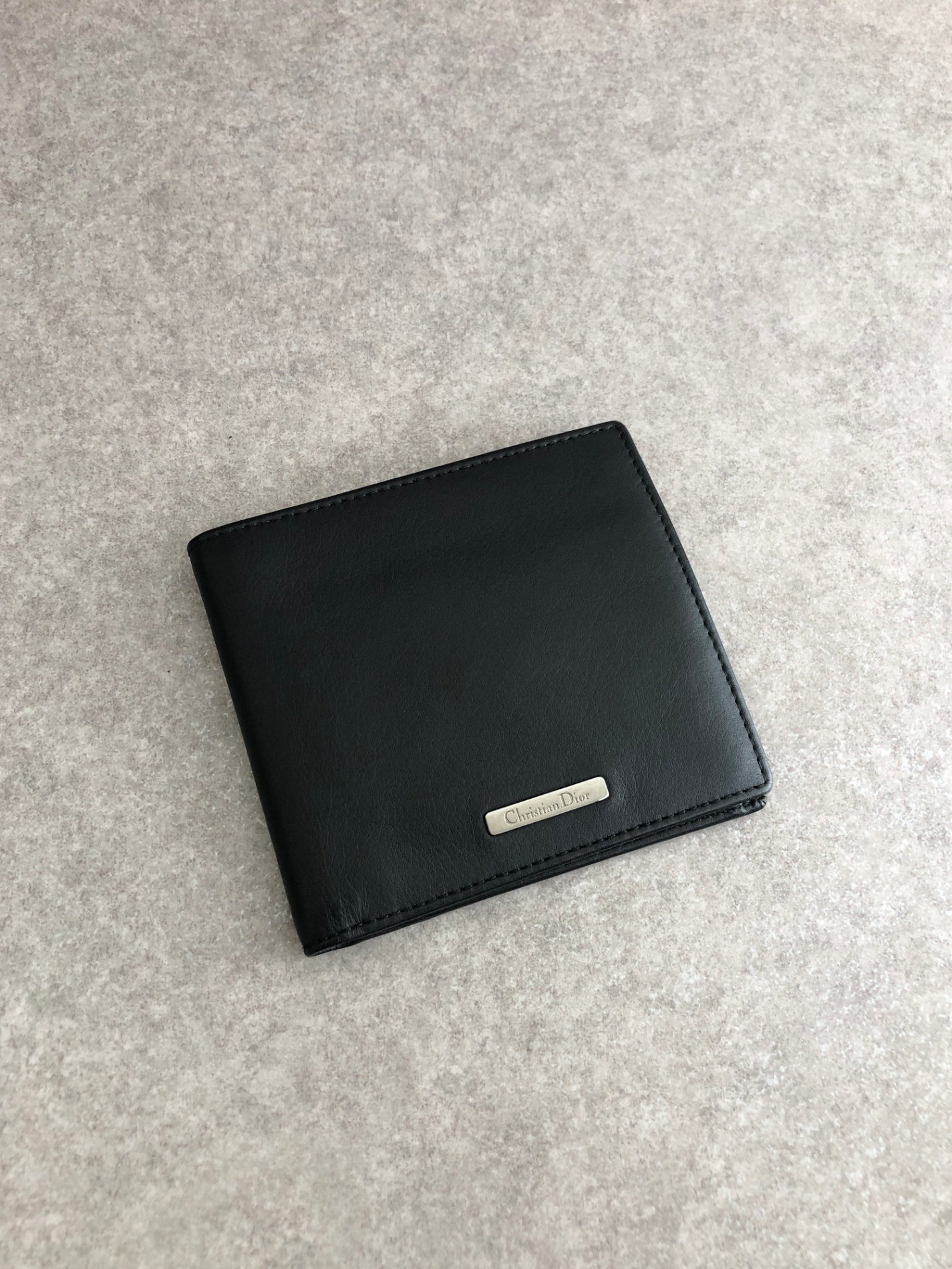 Christian Dior Logo Folded Wallet Black Vintage wafc3a