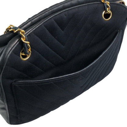 CHANEL Coco Charm Chain Shoulder bag Black Vintage akbfxb