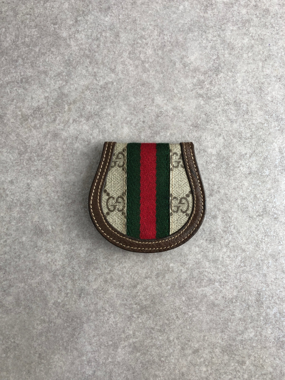 GUCCI Sherry Line Coin Purse Brown Vintage b8sd44