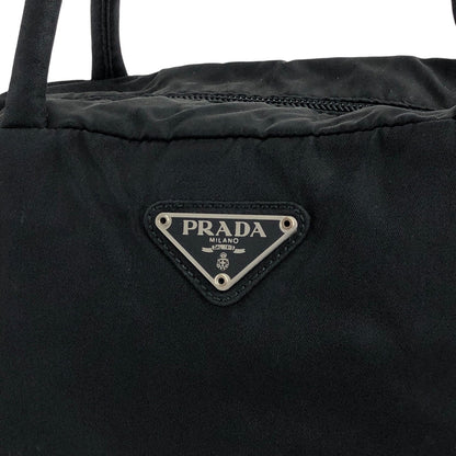 PRADA Triangle Logo Handbag Black Vintage 4dtkj4