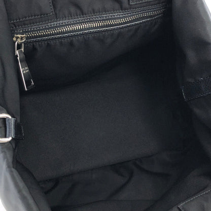 PRADA Triangle Logo Logo Motif Nylon Reversible Handbag Black Vintage arvf8t