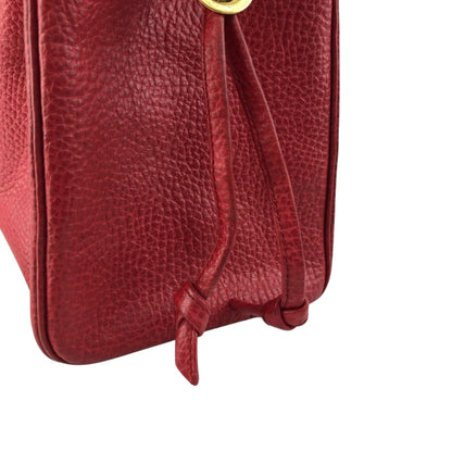 Christian Dior CD Logo Drawstring Small Handbag Red Vintage 46ensx