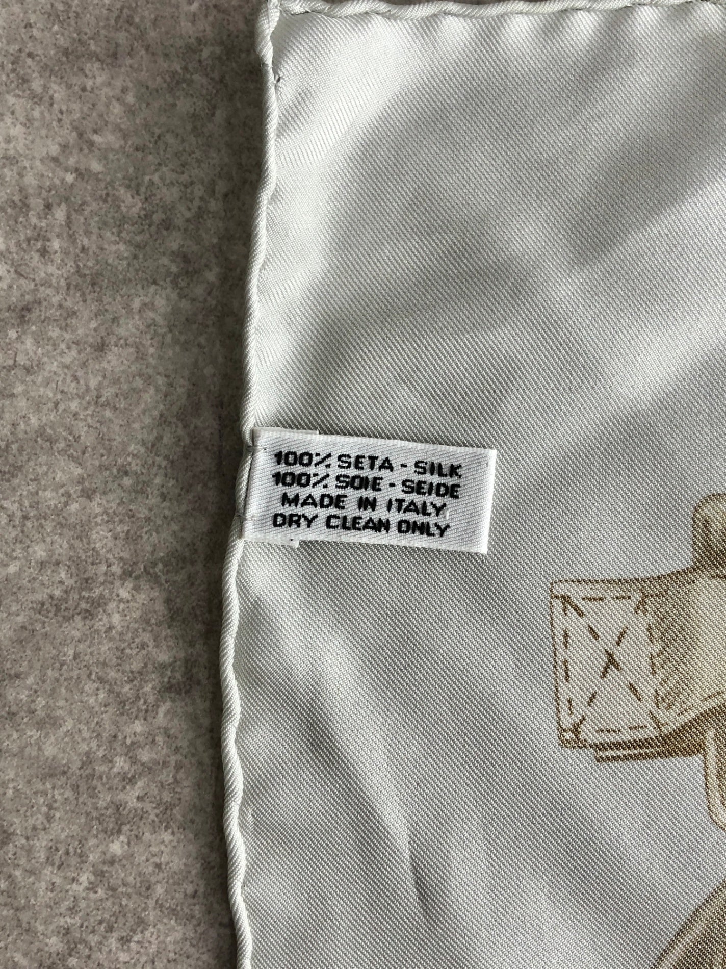 CELINE Silk Scarf Gray×White Vintage n5252j