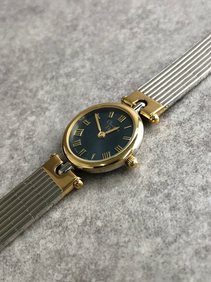 Christian Dior LogoVintage Quartz Watch Silver×Gold 3025 Vintage yhadhy