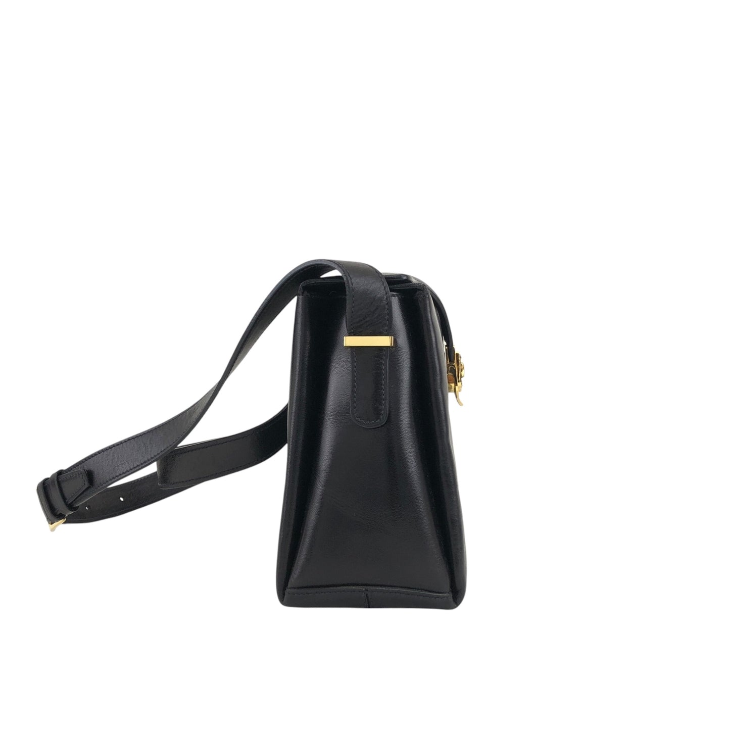CELINE Blason Shoulder bag Black Vintage jvmcjz