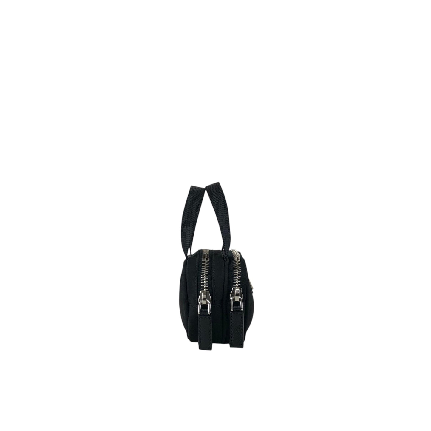 PRADA Tessuto Triangle Logo Small Handbag Pouch Black 1N1346 Vintage ntidxe