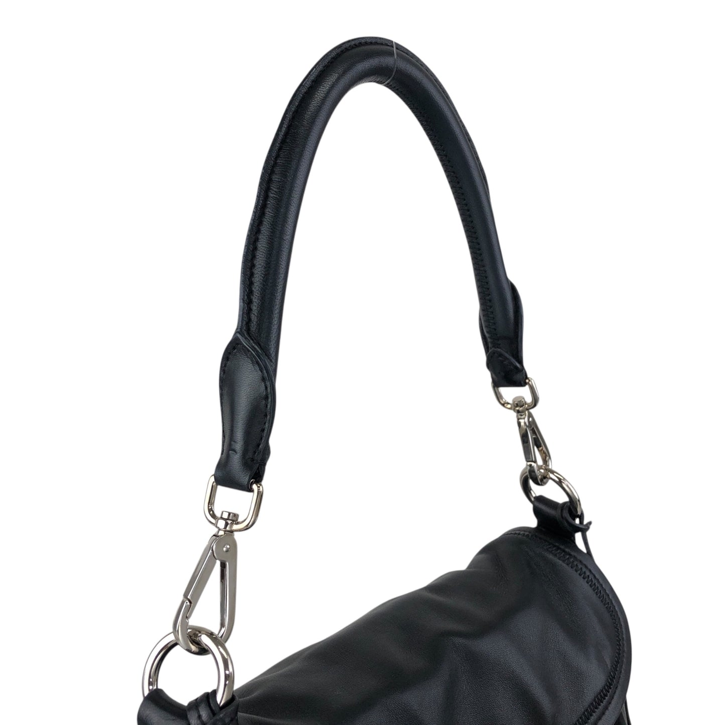 PRADA Front Buckle Handbag Black Vintage 5dmfc4