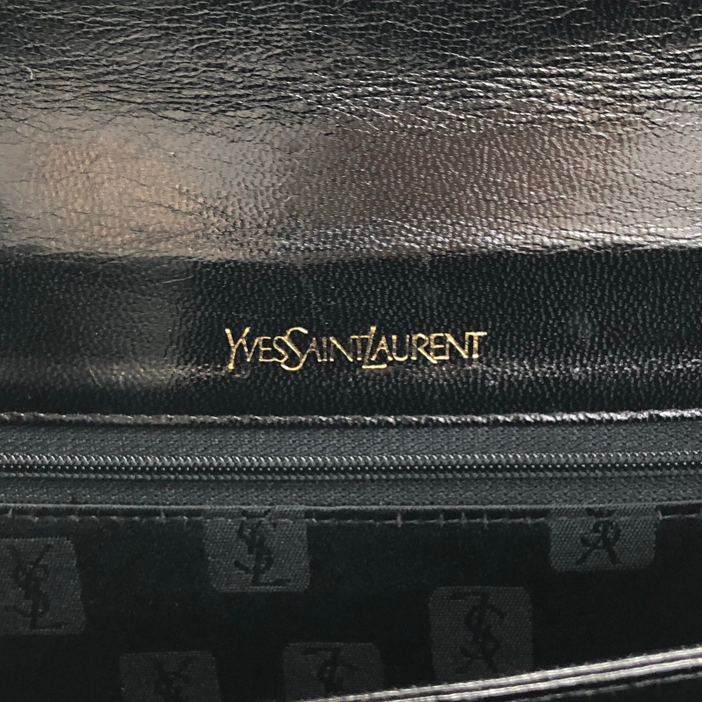 Yves Saint Laurent YSL Logo Handbag Shoulder bag Black Vintage 5nbvi3