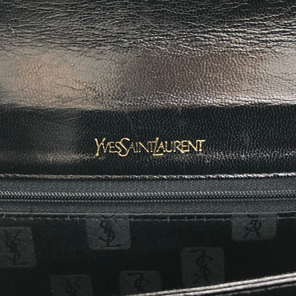 Yves Saint Laurent YSL Logo Handbag Shoulder bag Black Vintage 5nbvi3