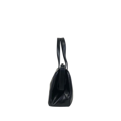 PRADA Metal Clasp Handbag Black Vintage 6am4p2