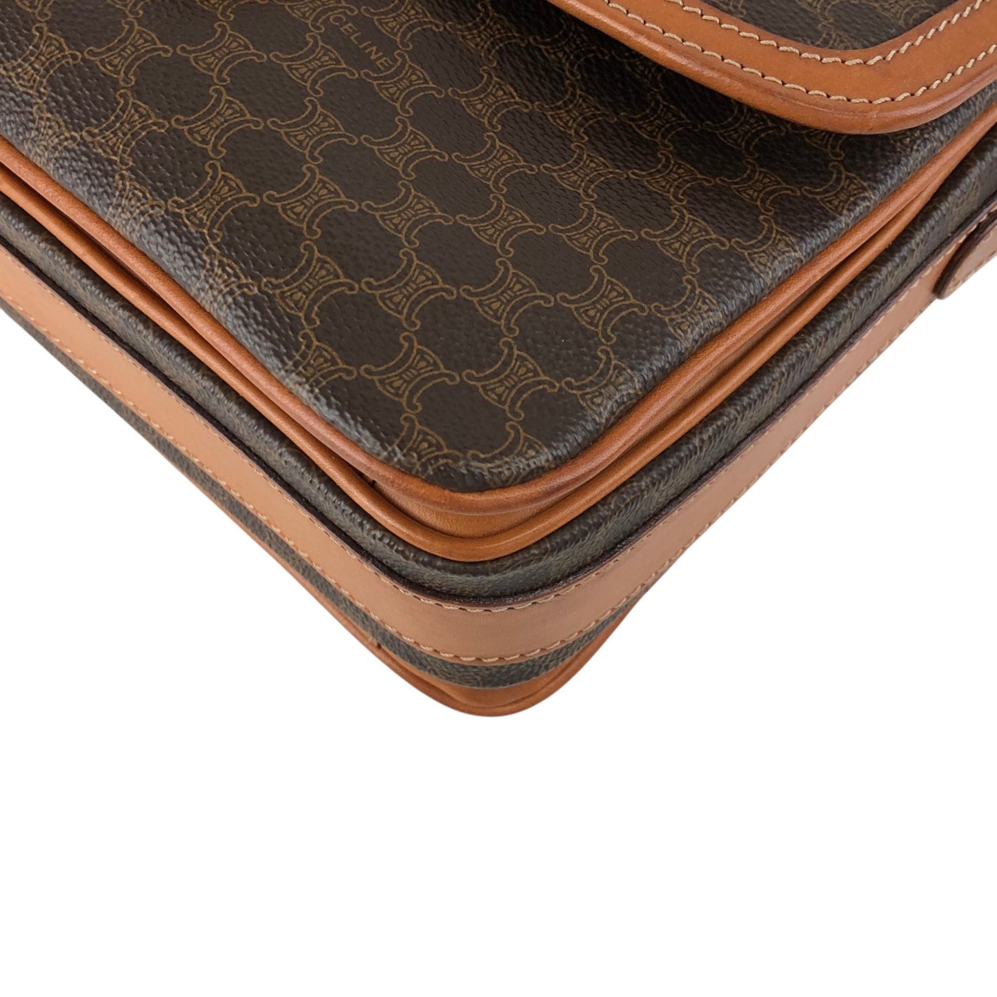CELINE Macadam Horse Bit Shoulder bag Brown Vintage mcvths