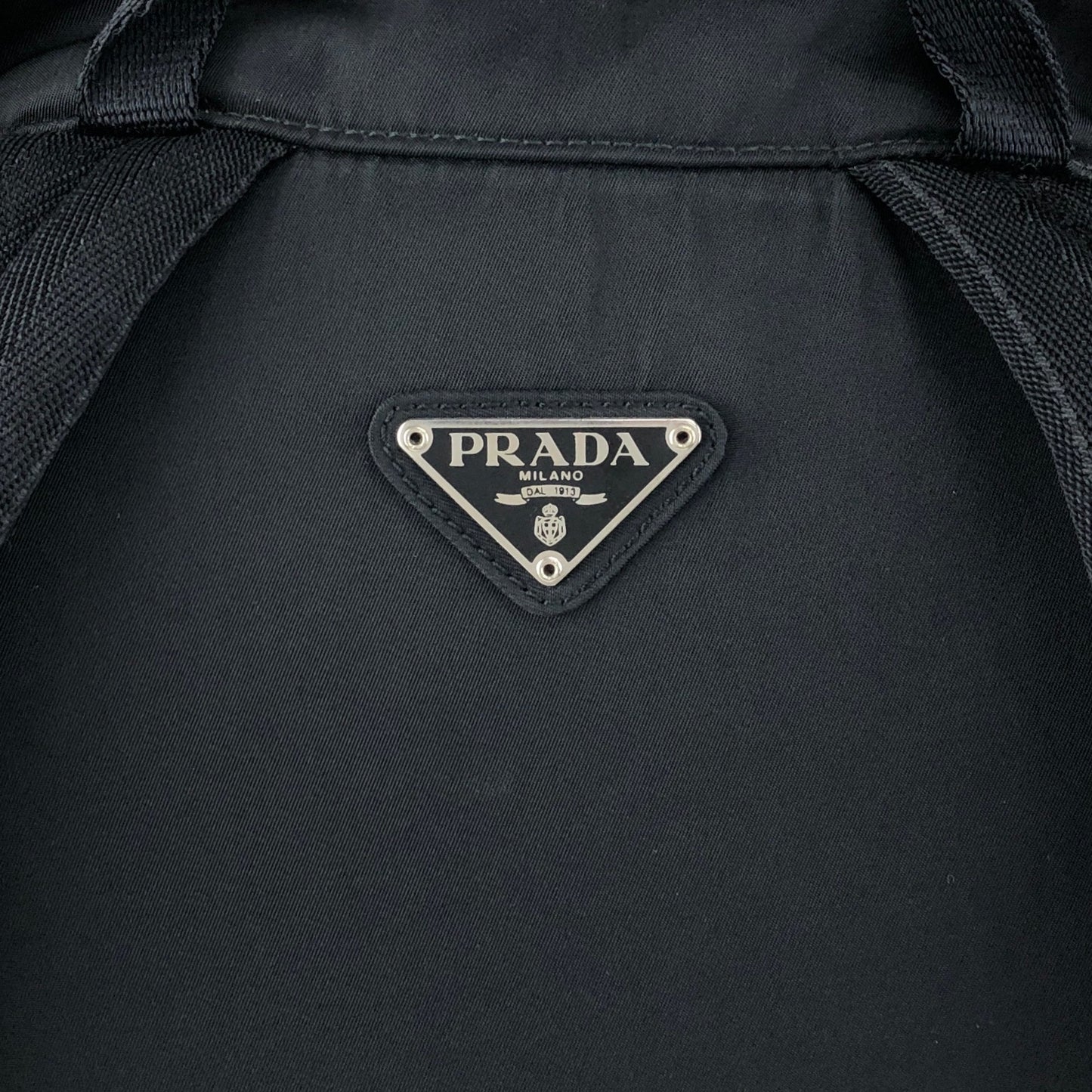 PRADA Tessuto Triangle Logo Backpack Black Vintage cdmpeg