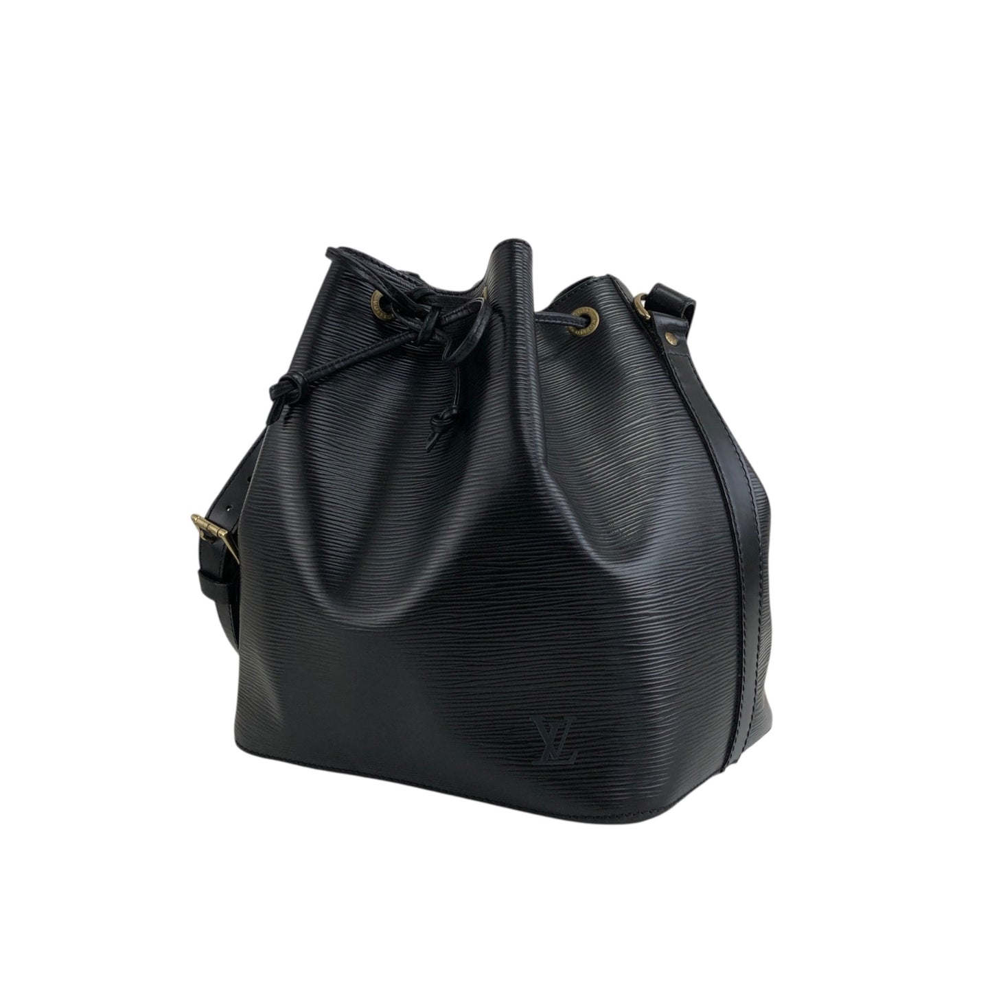 LOUIS VUITTON Epi Drawstring Shoulder bag Black Vintage gh8xjw