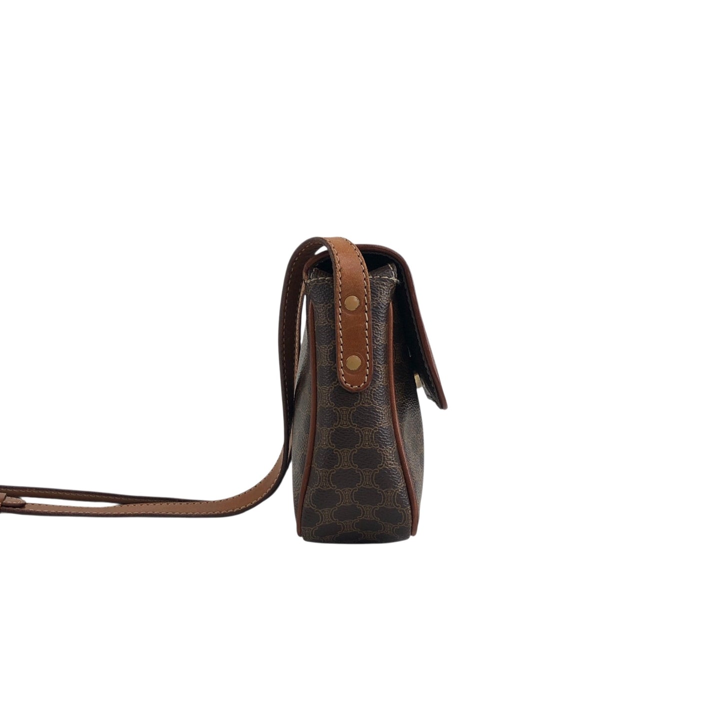CELINE Macadam Blason Shoulder bag Brown Vintage 2d8taf