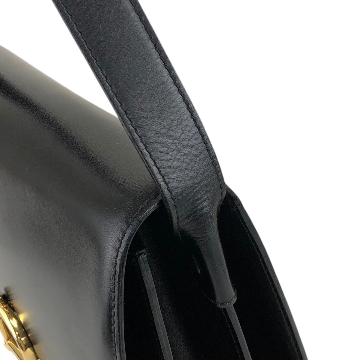 CELINE Horseshoe Crossbody Shoulder bag Black Vintage ueee8w