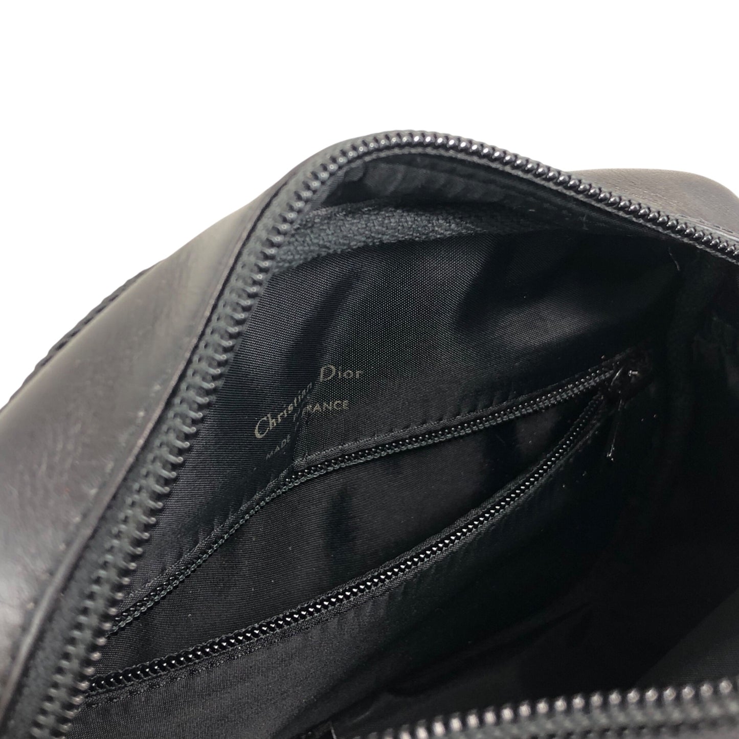 Christian Dior Logo Embossed Tassel Shoulder bag Black Vintage nvdfjx
