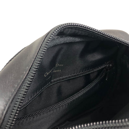 Christian Dior Logo Embossed Tassel Shoulder bag Black Vintage nvdfjx
