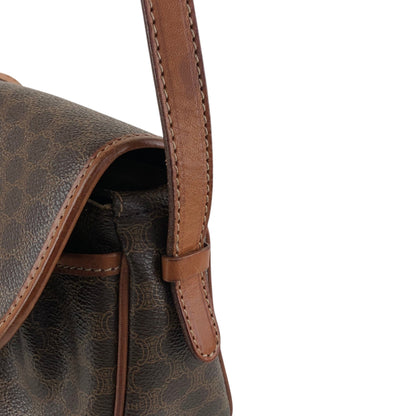 CELINE Macadam Blason Tassel Shoulder bag Brown Vintage hkgap3