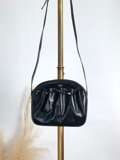 CELINE Logo Tassel Shoulder bag Navy Vintage fcpzrv
