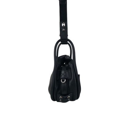 Christian Dior Cannage Round Shoulder bag Black Vintage kb2urx
