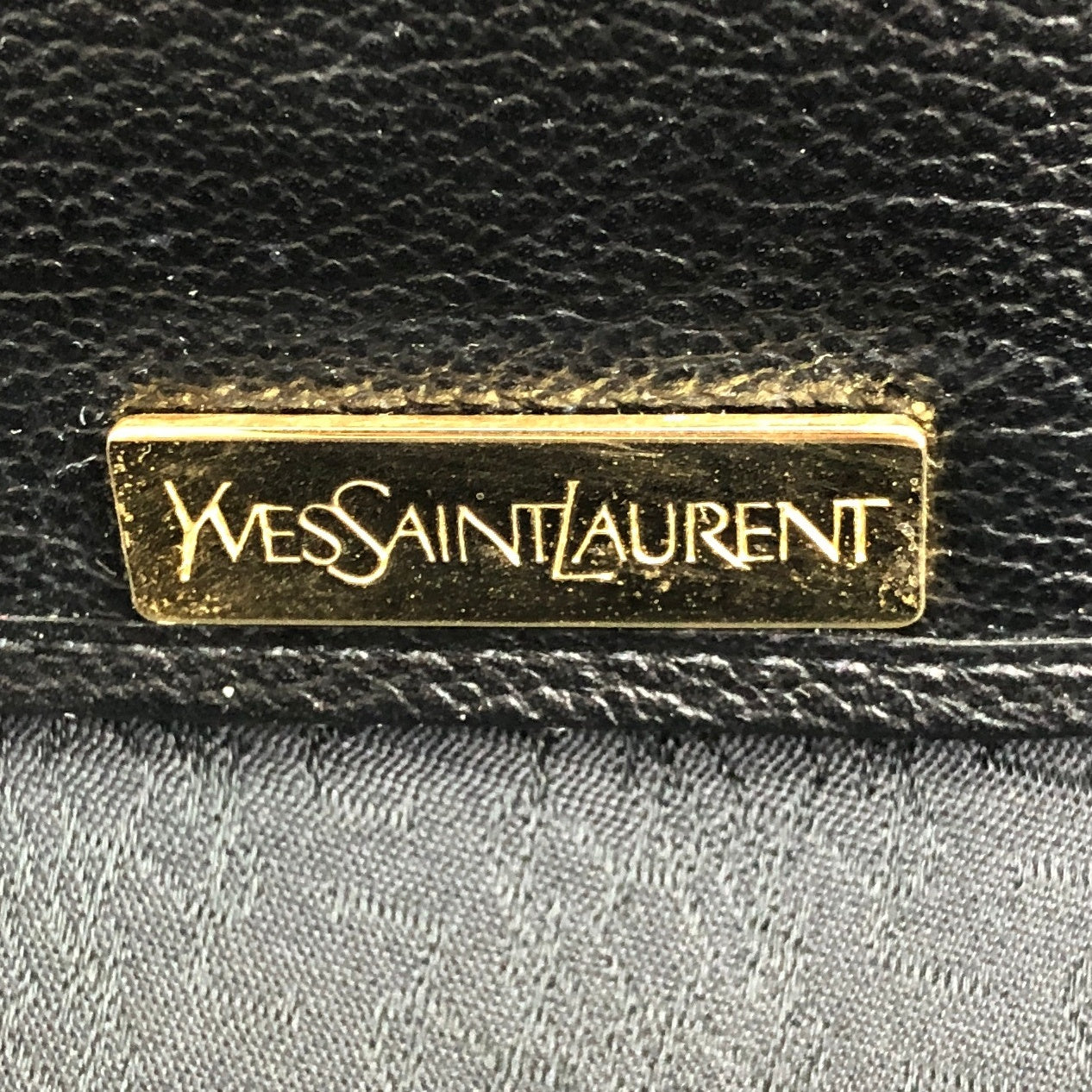 Yves Saint Laurent YSL Logo Stitch Shoulder bag Black Vintage dzt8b4