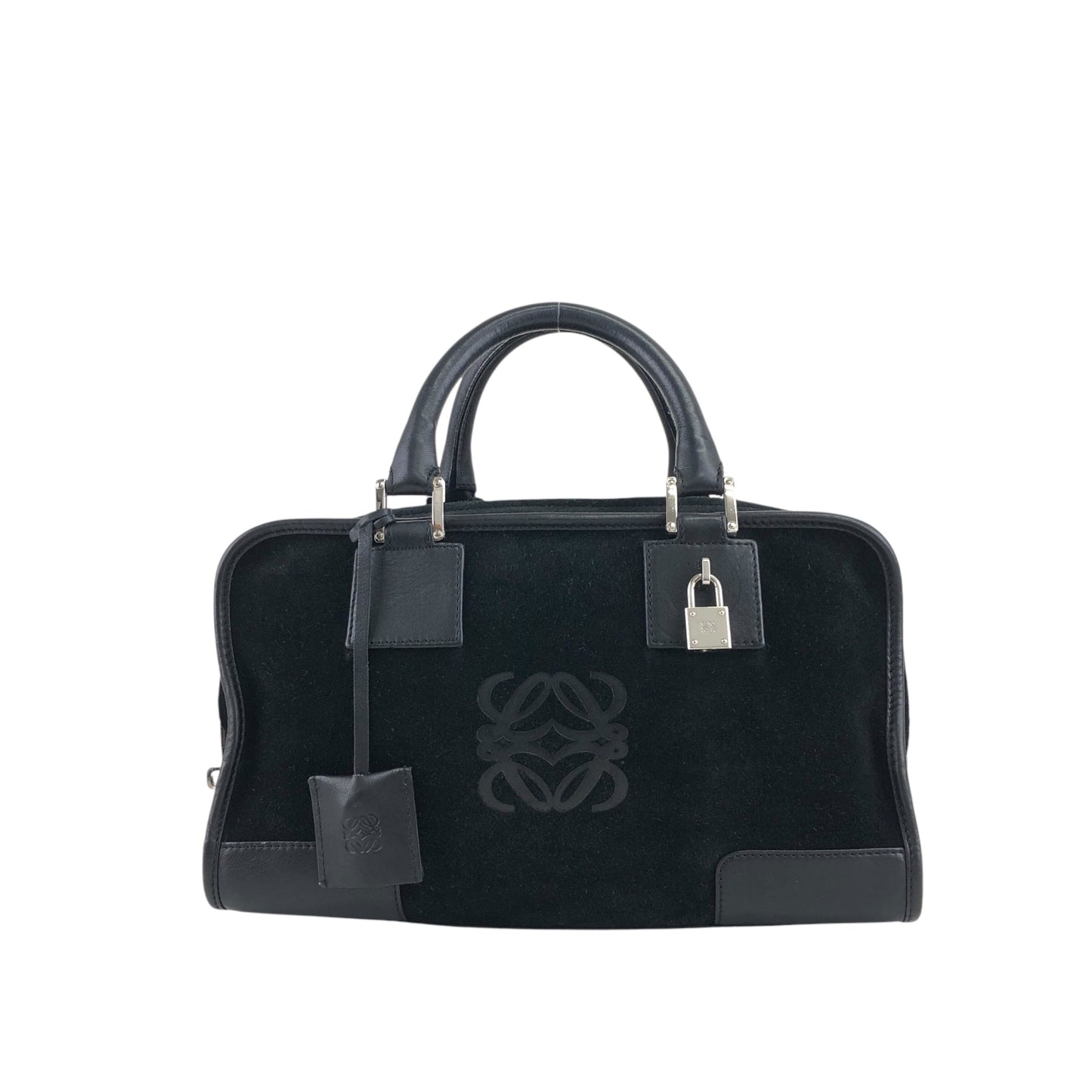 LOEWE Amazona28 Anagram Handbag Boston bag Black Vintage f8gywz