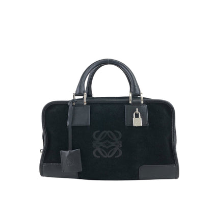 LOEWE Amazona28 Anagram Handbag Boston bag Black Vintage f8gywz