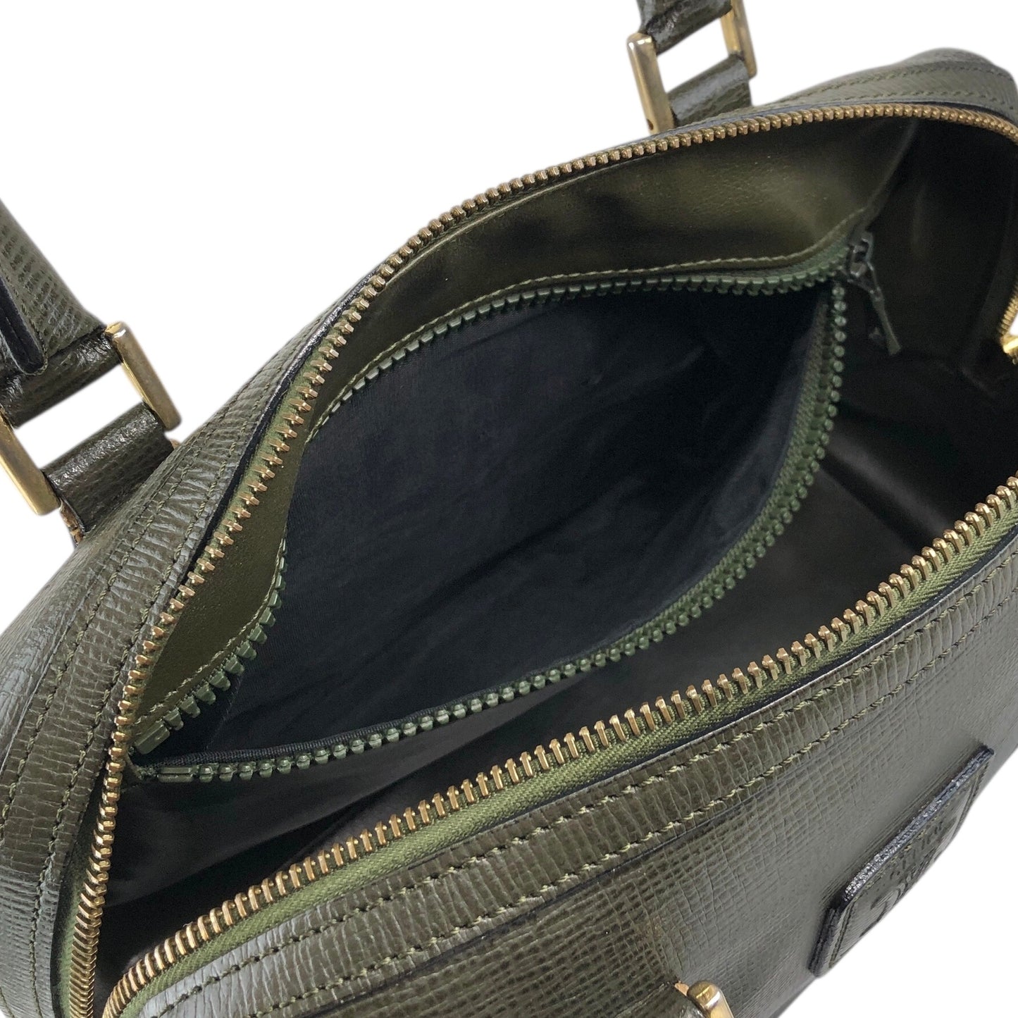 CELINE Blason Two-way Small Boston bag Shoulder bag Green Vintage du4fhp