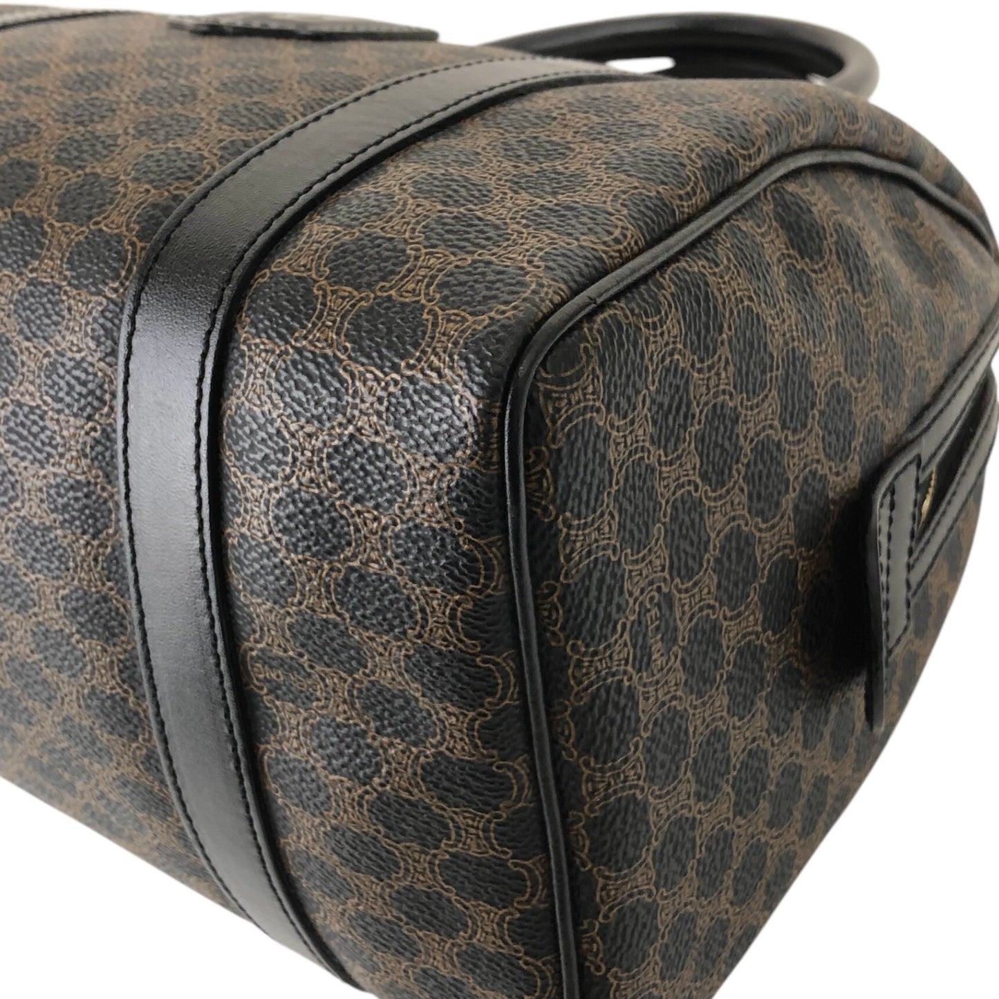 CELINE Macadam Blason Two-way Boston bag Shoulder bag Black Vintage u3fgiw