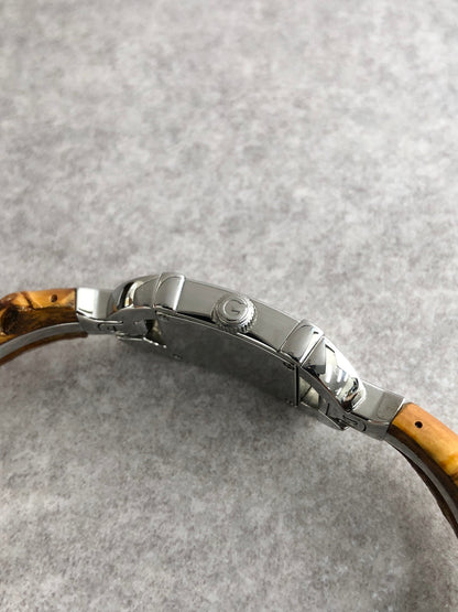 GUCCI Bamboo Quartz Watch Silver Vintage n3ymkd