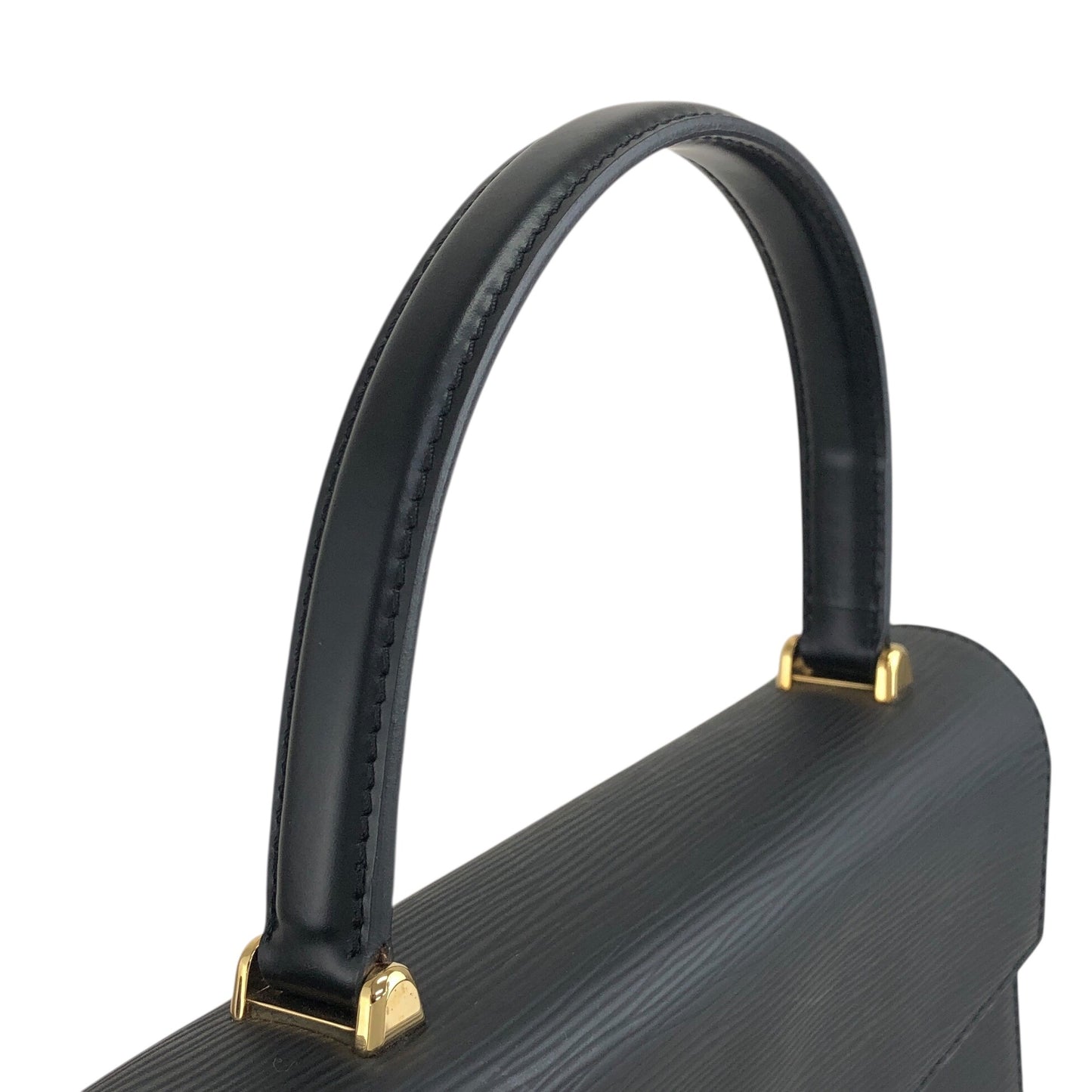 LOUIS VUITTON Epi Turn Lock Handbag Black Vintage u8cniv