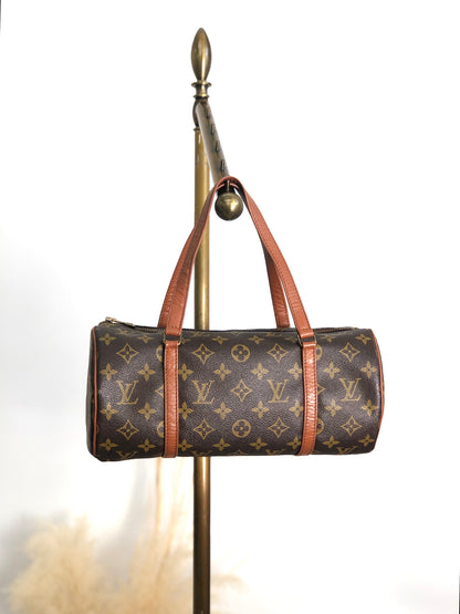 LOUIS VUITTON Monogram Handbag Brown Vintage cdc5p5