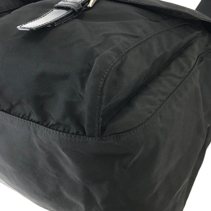 PRADA Triangle Logo Double Pocket Nylon Shoulder bag Black Vintage rnrirz