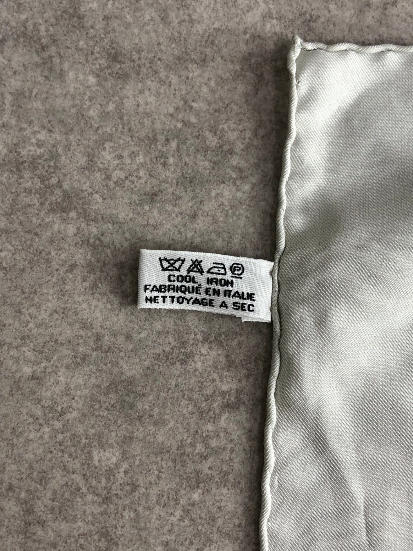 CELINE Silk Scarf Gray×White Vintage n5252j