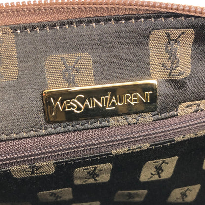 Yves Saint Laurent YSL Logo Stitch Handbag Brown Vintage bmihwz