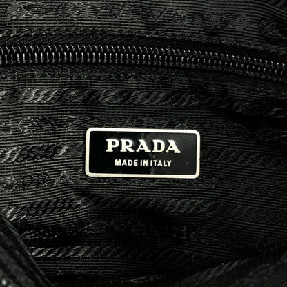 PRADA Triangle Logo Shoulder bag Black Vintage irzipj