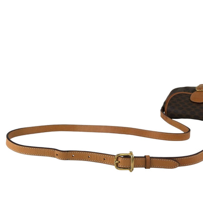 CELINE Macadam Front Buckle Shoulder bag Brown Vintage vryvsx