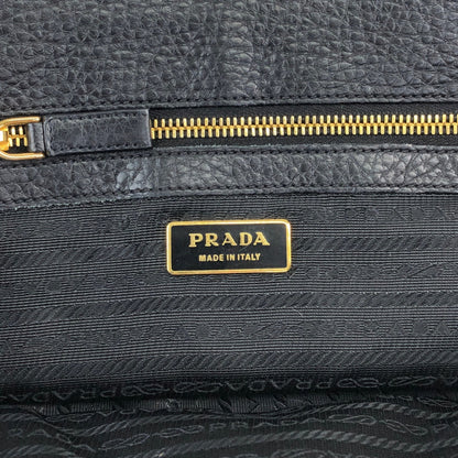 PRADA Logo Lock Handbag Black Vintage 7dwdcx