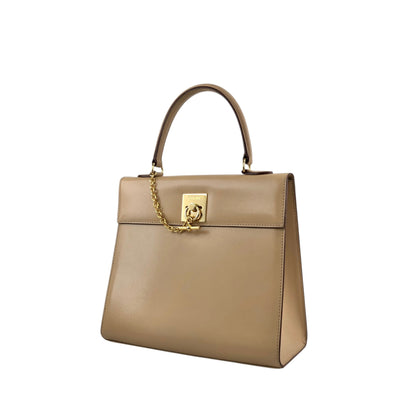 CELINE Gancini Handbag Beige Vintage fz83cr