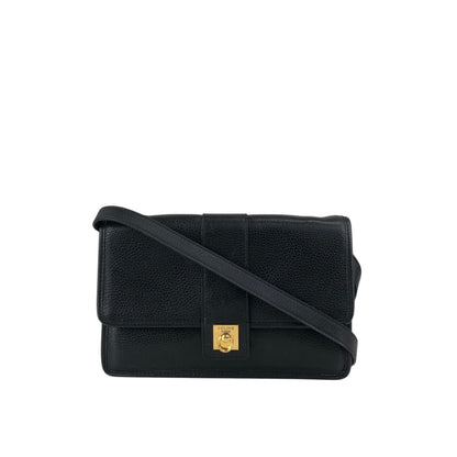 CELINE Gancini Shoulder bag Black Vintage 2tmayw