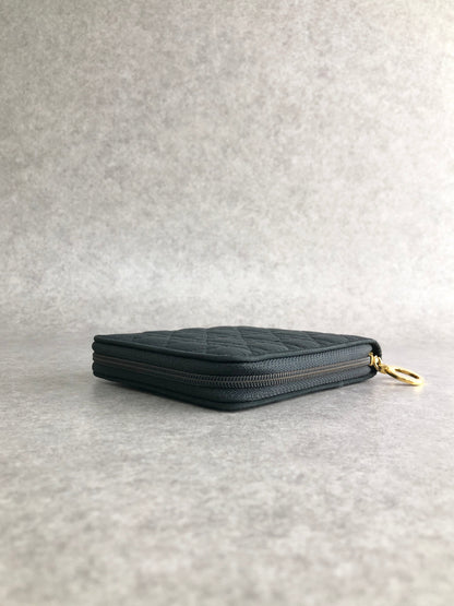 Christian Dior Cannage Folded Wallet Black Vintage ngbmez
