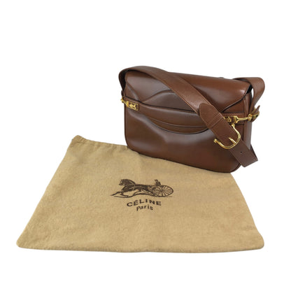 CELINE Horse Carriage Shoulder bag Brown Vintage ggiycy