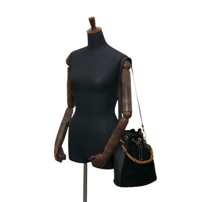 GUCCI Bamboo Two-way Handbag Shoulder bag Black Vintage egseba