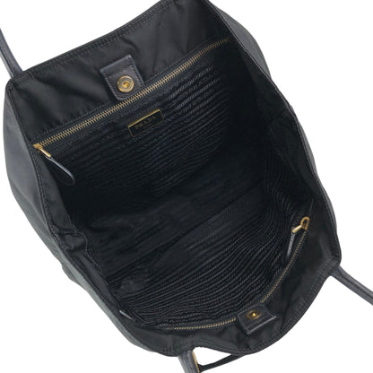 PRADA Tessuto Triangle Logo Front Pocket  Totebag Black Vintage 6rrumw